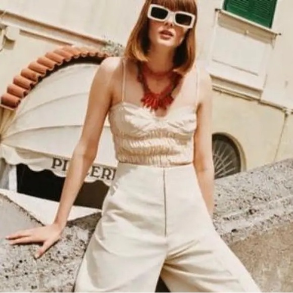 ZARA Gingham Corset Crop Top - Picture 4 of 11